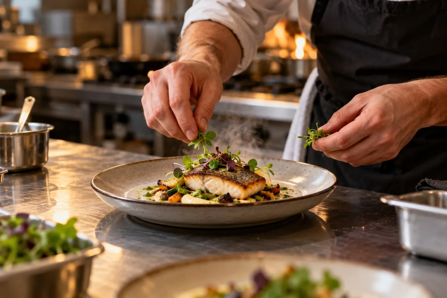 La cucina durante il servizio